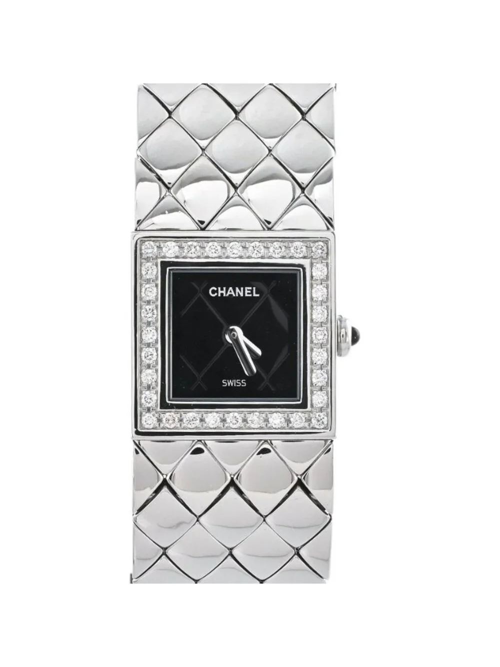 Chanel Watch Quilted Silver